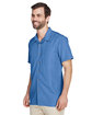 Harriton Men's Barbados Textured CampShirt pool blue ModelQrt