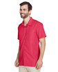 Harriton Men's Barbados Textured CampShirt parrot red ModelQrt