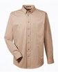 Harriton Men's Foundation Cotton Long-Sleeve Twill Shirt withTeflon khaki OFFront