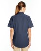 Harriton Ladies' Foundation Cotton Short-Sleeve Twill Shirt with Teflon dark navy ModelBack