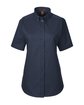 Harriton Ladies' Foundation Cotton Short-Sleeve Twill Shirt with Teflon dark navy OFFront