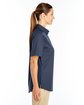 Harriton Ladies' Foundation Cotton Short-Sleeve Twill Shirt with Teflon dark navy ModelSide