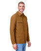 Harriton Unisex Flex Twill Overshirt duck brown ModelQrt