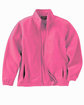 Harriton Youth Full-Zip Fleece charity pink OFFront