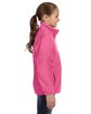 Harriton Youth Full-Zip Fleece charity pink ModelSide