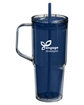 Prime Line Hampton 32oz Recycled Double Wall Tumbler With Handle marine blue DecoBack