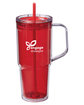 Prime Line Hampton 32oz Recycled Double Wall Tumbler With Handle cabana red DecoFront