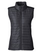 Nautica Ladies' Harbor Puffer Vest black/ black hth OFFront