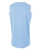 A4 Adult Moisture Management V Neck Muscle Shirt lt blue/ white ModelBack