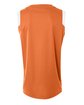 A4 Adult Moisture Management V Neck Muscle Shirt orange/ white ModelBack