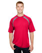 A4 Men's Spartan Short Sleeve Color Block Crew Neck T-Shirt  
