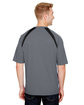 A4 Men's Spartan Short Sleeve Color Block Crew Neck T-Shirt graphite/ black ModelBack