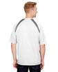 A4 Men's Spartan Short Sleeve Color Block Crew Neck T-Shirt white/ graphite ModelBack