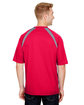 A4 Men's Spartan Short Sleeve Color Block Crew Neck T-Shirt scarlet/ graphit ModelBack