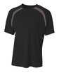 A4 Men's Spartan Short Sleeve Color Block Crew Neck T-Shirt black/ graphite OFFront