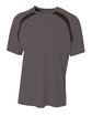 A4 Men's Spartan Short Sleeve Color Block Crew Neck T-Shirt graphite/ black OFFront