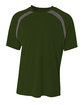 A4 Men's Spartan Short Sleeve Color Block Crew Neck T-Shirt forest/ graphite OFFront