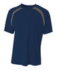 A4 Men's Spartan Short Sleeve Color Block Crew Neck T-Shirt navy/ graphite OFFront