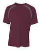 A4 Men's Spartan Short Sleeve Color Block Crew Neck T-Shirt maroon/ graphite OFFront