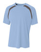 A4 Men's Spartan Short Sleeve Color Block Crew Neck T-Shirt lt blue/ graphit OFFront