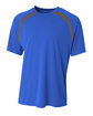 A4 Men's Spartan Short Sleeve Color Block Crew Neck T-Shirt royal/ graphite OFFront
