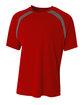 A4 Men's Spartan Short Sleeve Color Block Crew Neck T-Shirt scarlet/ graphit OFFront