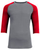 A4 Unisex Softek Quarter-Sleeve Color Block Raglan T-Shirt  