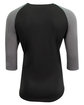 A4 Unisex Softek Quarter-Sleeve Color Block Raglan T-Shirt black/ graphite ModelBack