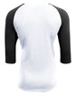 A4 Unisex Softek Quarter-Sleeve Color Block Raglan T-Shirt white/ black ModelBack