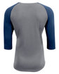 A4 Unisex Softek Quarter-Sleeve Color Block Raglan T-Shirt graphite navy ModelBack