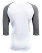 A4 Unisex Softek Quarter-Sleeve Color Block Raglan T-Shirt white/ graphite ModelBack