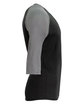 A4 Unisex Softek Quarter-Sleeve Color Block Raglan T-Shirt black/ graphite ModelSide