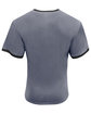 A4 Unisex Softek Ringer T-Shirt graphite/ black ModelBack