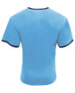 A4 Unisex Softek Ringer T-Shirt lt blue/ navy ModelBack