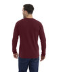 Next Level Apparel Men's Cotton Long-Sleeve Crew maroon ModelBack