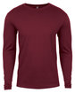 Next Level Apparel Men's Cotton Long-Sleeve Crew maroon OFFront