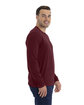 Next Level Apparel Men's Cotton Long-Sleeve Crew maroon ModelSide