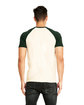 Next Level Apparel Unisex Raglan Short-Sleeve T-Shirt frst grn/ naturl ModelBack