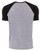 Next Level Apparel Unisex Raglan Short-Sleeve T-Shirt black/ hthr gray FlatBack