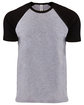 Next Level Apparel Unisex Raglan Short-Sleeve T-Shirt black/ hthr gray FlatFront