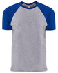 Next Level Apparel Unisex Raglan Short-Sleeve T-Shirt royal/ hthr gray FlatFront