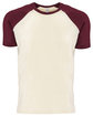 Next Level Apparel Unisex Raglan Short-Sleeve T-Shirt maroon/ natural FlatFront