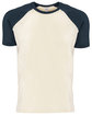 Next Level Apparel Unisex Raglan Short-Sleeve T-Shirt mdnt nvy/ naturl FlatFront