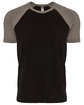 Next Level Apparel Unisex Raglan Short-Sleeve T-Shirt warm gray/ black OFFront