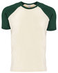 Next Level Apparel Unisex Raglan Short-Sleeve T-Shirt frst grn/ naturl OFFront