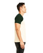 Next Level Apparel Unisex Raglan Short-Sleeve T-Shirt frst grn/ naturl ModelSide