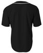 A4 Short Sleeve Full Button Baseball Top black ModelBack