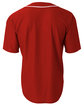 A4 Short Sleeve Full Button Baseball Top cardinal ModelBack