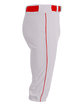 A4 Men's Baseball Knicker Pant white/ scarlet ModelSide
