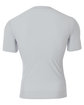 A4 Youth Short Sleeve Compression T-Shirt silver ModelBack